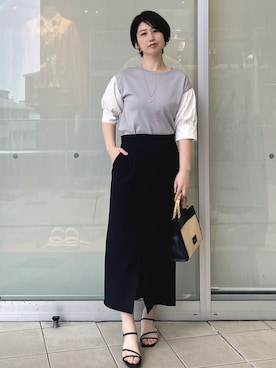 「OPAQUE.CLIP（オペークドットクリップ）のアイテム（バッグ）」を使った、YO-KOさん（レディース・169cm）の春コーディネート