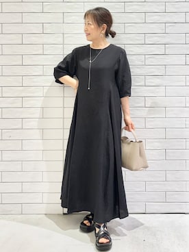 「OPAQUE.CLIP（オペークドットクリップ）のクロスベルトデザインサンダル（サンダル）」を使った、yさん（レディース・148cm）の春コーディネート
