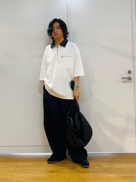 「tk.TAKEO KIKUCHI（ティーケータケオキクチ）のアイテム（パンツ）」を使った、Hisashiさん（メンズ・166cm）の春コーディネート
