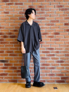 「tk.TAKEO KIKUCHI（ティーケータケオキクチ）のアイテム（シューズ）」を使った、Hisashiさん（メンズ・167cm）の夏コーディネート