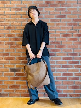 「tk.TAKEO KIKUCHI（ティーケータケオキクチ）のアイテム（シューズ）」を使った、Hisashiさん（メンズ・167cm）の夏コーディネート