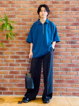 「tk.TAKEO KIKUCHI（ティーケータケオキクチ）のアイテム（バッグ）」を使った、Hisashiさん（メンズ・167cm）の春コーディネート