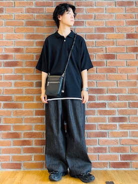 「tk.TAKEO KIKUCHI（ティーケータケオキクチ）のアイテム（パンツ）」を使った、Hisashiさん（メンズ・167cm）の夏コーディネート