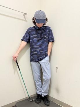 「adabat（アダバット）のクールザブーンキャップ（キャップ、ブルー系）」を使った、やすさん（167cm）の春コーディネート