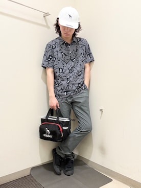 「adabat（アダバット）の【ADABAT NAVY】COOL CORE　キャップ（キャップ、ホワイト系）」を使った、やすさん（167cm）の春コーディネート