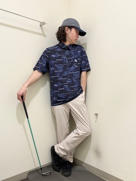 「adabat（アダバット）のクールザブーンキャップ（キャップ、ブルー系）」を使った、やすさん（167cm）の春コーディネート