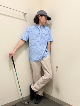 「adabat（アダバット）のクールザブーンキャップ（キャップ、ブルー系）」を使った、やすさん（167cm）の春コーディネート