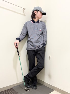 「adabat（アダバット）のラウンディッシュキャップ（キャップ、グレー系）」を使った、やすさん（167cm）の春コーディネート