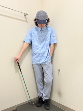 「adabat（アダバット）のクールザブーンキャップ（キャップ、ブルー系）」を使った、やすさん（167cm）の春コーディネート