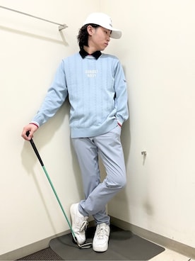 「adabat（アダバット）の【新レーベル ADABAT NAVY】サルーキキャップ（キャップ、ホワイト系）」を使った、やすさん（167cm）の春コーディネート