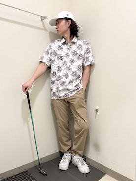 「adabat（アダバット）の【ADABAT NAVY】COOL CORE　キャップ（キャップ、ホワイト系）」を使った、やすさん（167cm）の春コーディネート
