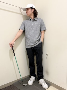 「adabat（アダバット）の【ADABAT NAVY】COOL CORE　キャップ（キャップ、ホワイト系）」を使った、やすさん（167cm）の春コーディネート