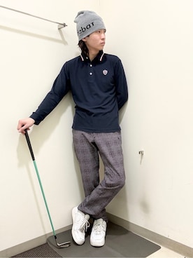 「adabat（アダバット）の【新レーベル ADABAT NAVY】アダバットロゴワッチキャップ（キャップ、グレー系）」を使った、やすさん（167cm）の冬コーディネート