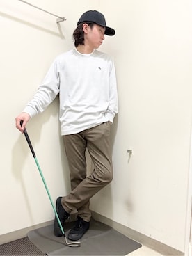 「adabat（アダバット）の【ADABAT NAVY】COOL CORE　キャップ（キャップ、ブラック系）」を使った、やすさん（167cm）の春コーディネート