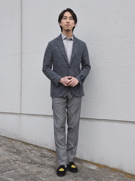 「SHIPS（シップス）のアイテム（テーラードジャケット）」を使った、小熊さん（メンズ・173cm）の春コーディネート