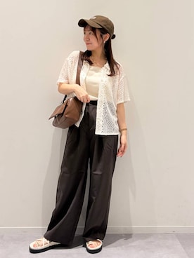 「GLOBAL WORK（グローバルワーク）のアイテム（キャップ）」を使った、momo12gwさん（レディース・155cm）の夏コーディネート