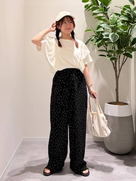 「GLOBAL WORK（グローバルワーク）のアイテム（帽子）」を使った、momo12gwさん（レディース・155cm）の夏コーディネート