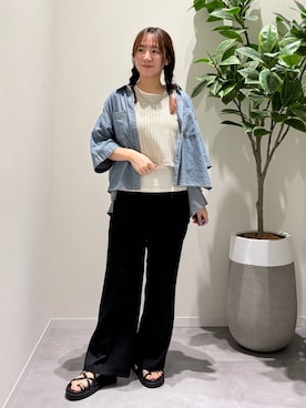 「GLOBAL WORK（グローバルワーク）のアイテム（パンツ）」を使った、momo12gwさん（レディース・155cm）の夏コーディネート