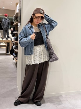 「GLOBAL WORK（グローバルワーク）のアイテム（ベスト）」を使った、momo12gwさん（レディース・155cm）の秋コーディネート