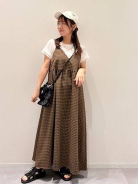 「GLOBAL WORK（グローバルワーク）のアイテム（トップス）」を使った、momo12gwさん（レディース・155cm）の夏コーディネート
