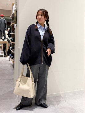 「GLOBAL WORK（グローバルワーク）のアイテム（ブルゾン）」を使った、momo12gwさん（レディース・155cm）の秋コーディネート