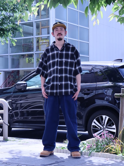 KEBOZ（ケボズ） シャツ 半袖 OMBRE CHECK S/S SHIRT メンズ