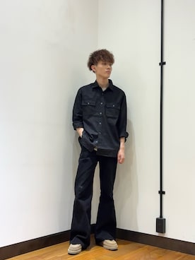 「BROOKS BROTHERS（ブルックスブラザーズ）の『別注』BROOKS BROTHERS×URBAN RESEARCH　SAFARI SHIRTS LONG-SLEEVE（シャツ/ブラウス、ブラック系）」を使った、なとさん（メンズ・172cm）の夏コーディネート