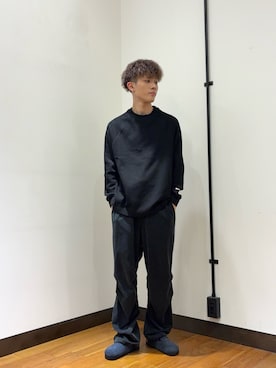 「URBAN RESEARCH（アーバンリサーチ）のWASHABLE CUPRO OVER PANTS（その他パンツ、ブラック系）」を使った、なとさん（メンズ・172cm）の春コーディネート