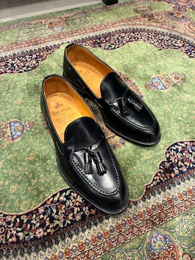 「Berwick1707（バーウィック）のアイテム（ローファー、ブラック系）」を使った、Berwick  FUKUOKAさん（メンズ・175cm）の夏コーディネート