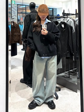 「CPH（シーピーエイチ）のアイテム」を使った、坪川佳凛さん（レディース・165cm）の秋コーディネート