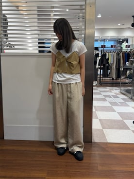 「ITEMS URBANRESEARCH（アイテムズ アーバンリサーチ）のアイテム（Tシャツ/カットソー）」を使った、花鈴さん（レディース・163cm）の夏コーディネート