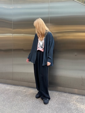 「ITEMS URBANRESEARCH（アイテムズ アーバンリサーチ）のシアーヨウリュウシャツ（シャツ/ブラウス、ブルー系）」を使った、花鈴さん（レディース・163cm）の春コーディネート