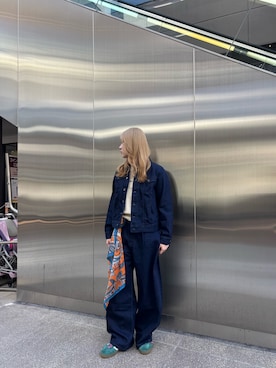 「アイテム（デニムジャケット）」を使った、かりんさん（レディース・163cm）の春コーディネート