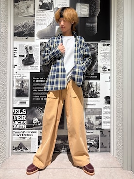 「アイテム（スウェット、ベージュ系）」を使った、Reeさん（メンズ・172cm）の夏コーディネート