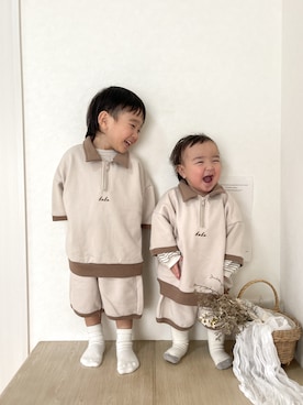 「アイテム（スウェットパンツ）」を使った、H a r u 〻 S o r a ˊ˗さん（キッズ・90cm）の冬コーディネート