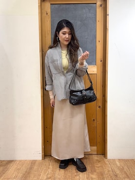 「INDIVI（インディヴィ）の◆カシュクールマキシプリントワンピース（ワンピース、ピンク系）」を使った、Ayana.さん（レディース・168cm）の春コーディネート