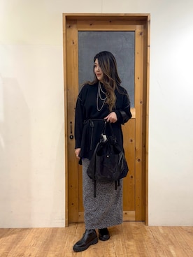 「アイテム（チュニック）」を使った、Ayana.さん（レディース・168cm）の冬コーディネート