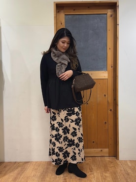 「アイテム（チュニック）」を使った、Ayana.さん（レディース・168cm）の冬コーディネート