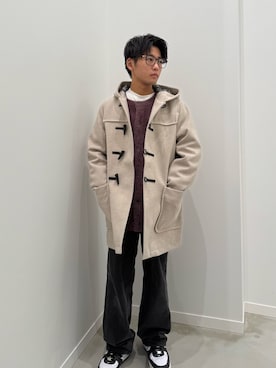 「アイテム（ダッフルコート）」を使った、yujiさん（メンズ・161cm）の冬コーディネート