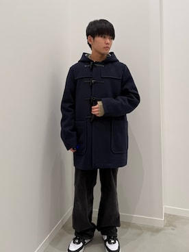 「アイテム（ダッフルコート）」を使った、yujiさん（メンズ・161cm）の冬コーディネート