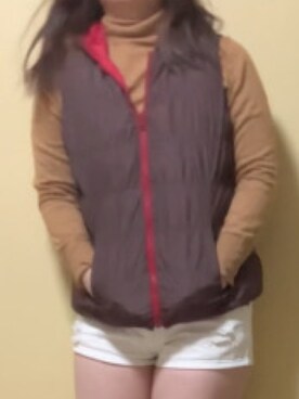 「アイテム（ダウンベスト）」を使った、leoncielさん（レディース・161cm）の冬コーディネート