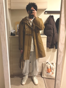 「Maison Kitsune(メゾンキツネ)のアイテム」を使った、MIKEさん(メンズ・173cm)の春コーディネート