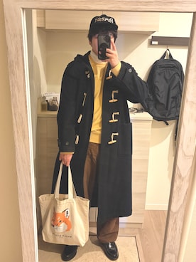 「Maison Kitsune(メゾンキツネ)のアイテム」を使った、MIKEさん(メンズ・173cm)の春コーディネート