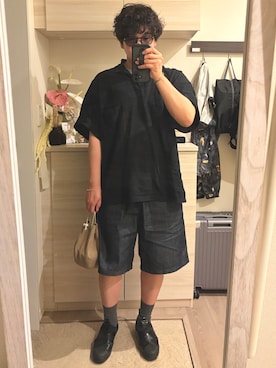 「JINS（ジンズ）のアイテム」を使った、MIKEさん（メンズ・173cm）の夏コーディネート