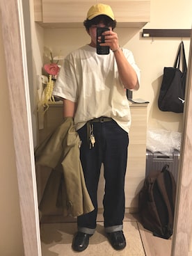 「Maison Kitsune（メゾンキツネ）のアイテム」を使った、MIKEさん（メンズ・173cm）の春コーディネート