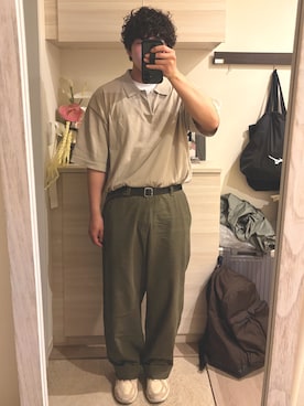 「markaware（マーカウェア）のアイテム」を使った、MIKEさん（メンズ・173cm）の春コーディネート