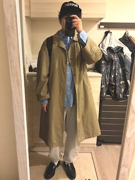 「Maison Kitsune（メゾンキツネ）のアイテム」を使った、MIKEさん（メンズ・173cm）の春コーディネート