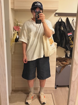 「YLEVE（イレーヴ）のアイテム」を使った、MIKEさん（メンズ・173cm）の夏コーディネート