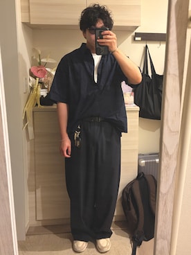 「MARGARET HOWELL（マーガレットハウエル）のアイテム」を使った、MIKEさん（メンズ・173cm）の夏コーディネート