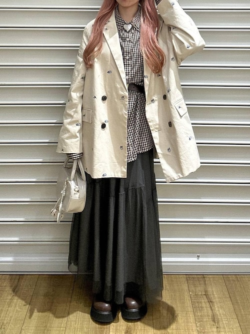 ローリーズファーム C/N シシュウダブルジャケット LOWRYS FARM｜C/Nシシュウダブルジャケット | Rakuten Fashion(楽天